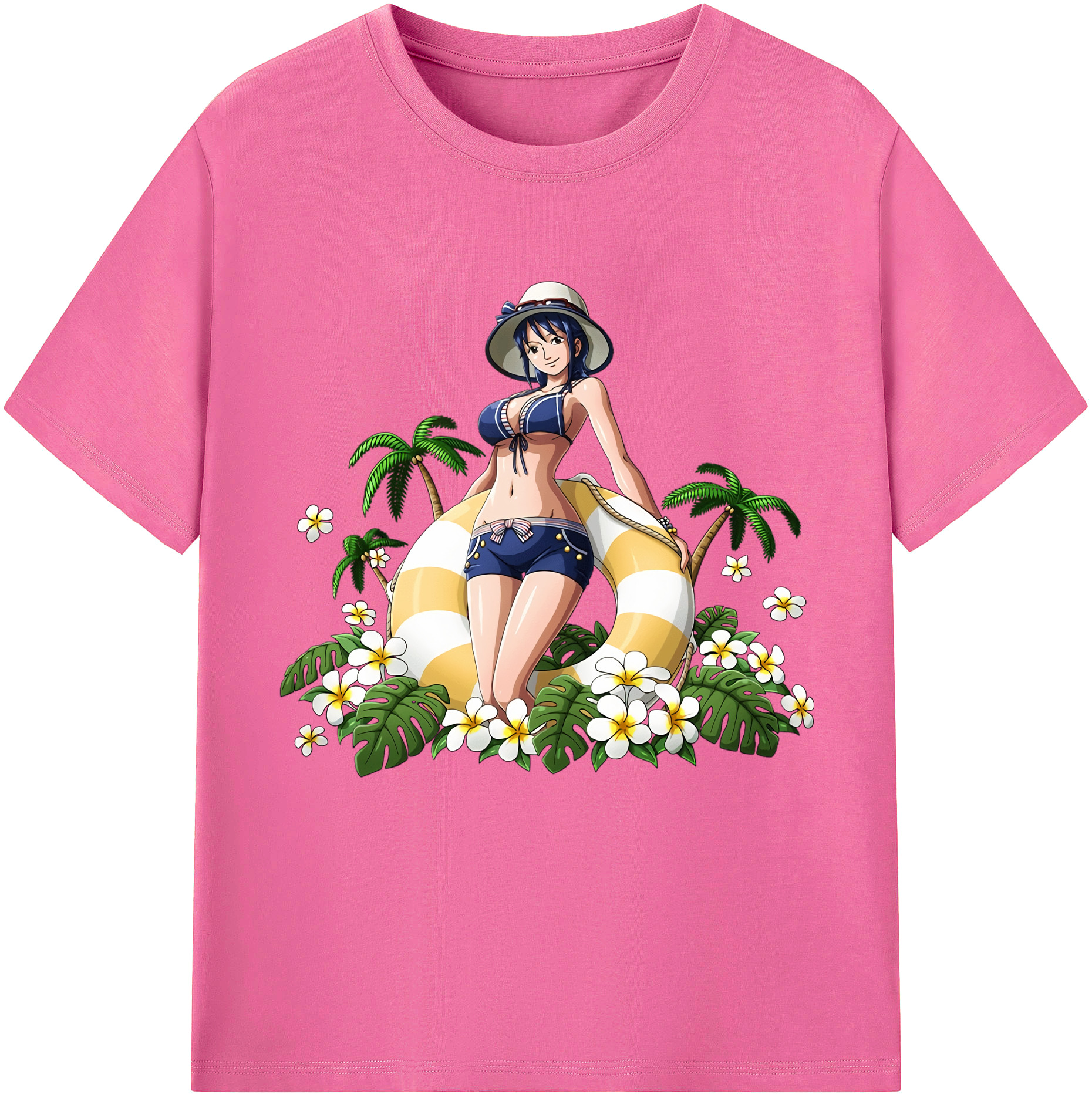 ワンピース ニコ・ロビン ONE PIECE Nico Robin レディースカジュアルプリントTシャツ（綿100％）